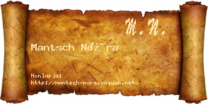 Mantsch Nóra névjegykártya